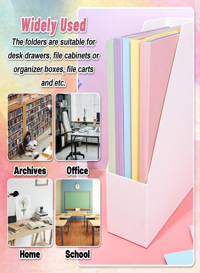 Whaline 24 Pack Pastel Colorful File Folders Letter Size 6 Macaron Colors File Pockets with 1/3 Cut Tab for Home Office Classroom Supplies, 8.9 x 11.6 Inch - Image 4